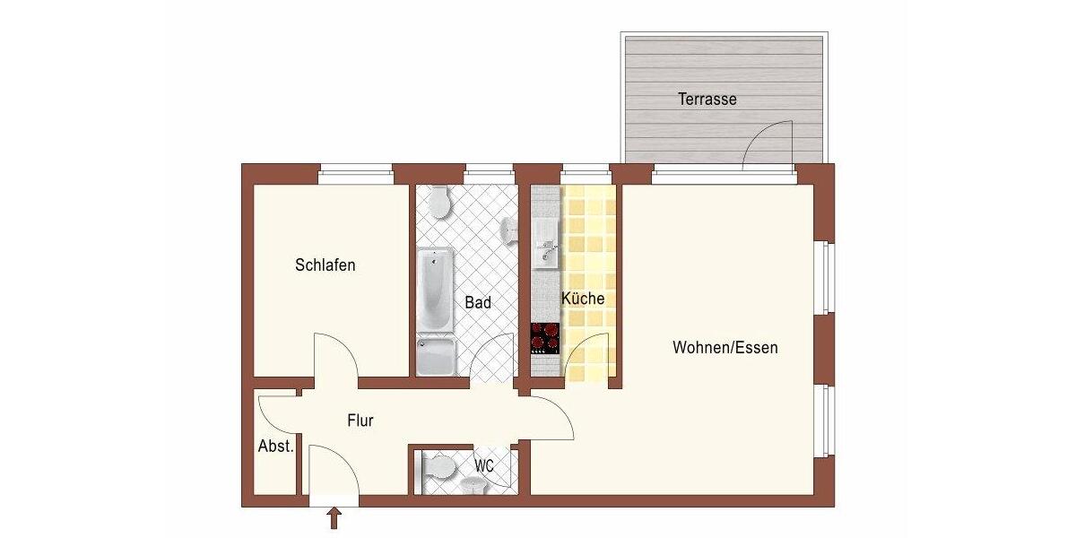 Erdgeschoßwohnung Nideggen - 2 Zimmer, 73 m&sup2;, 780&euro; | Angebot:26019748