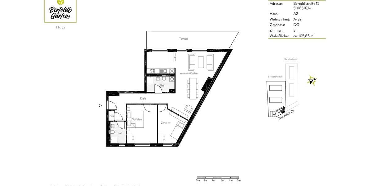 Dachgeschoßwohnung Köln Mülheim - 3 Zimmer, 105 m&sup2;, 1.695&euro; | Angebot:25922401