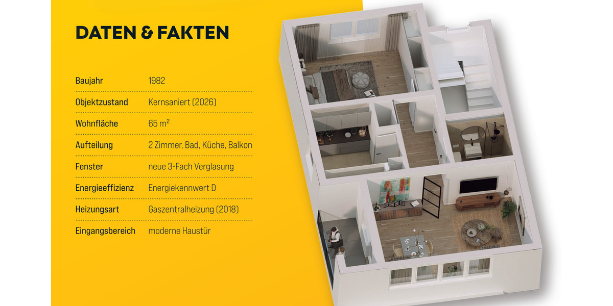 Etagenwohnung Köln Altstadt-Süd - 2 Zimmer, 65 m&sup2;, 429.000&euro; | Angebot:25701208