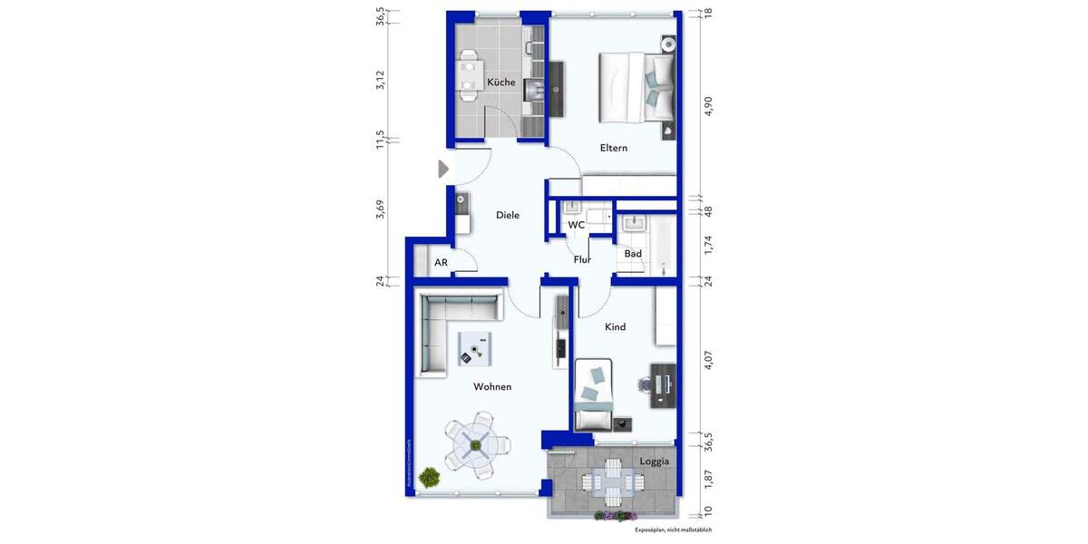Etagenwohnung Düren Distelrath - 3 Zimmer, 77 m&sup2;, 165.000&euro; | Angebot:25779619