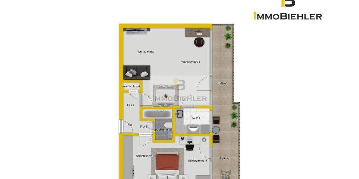 Etagenwohnung Köln Weiden - 2 Zimmer, 66 m&sup2;, 189.000&euro; | Angebot:25664328