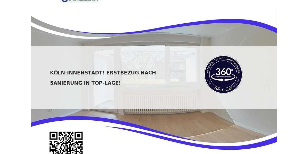 Etagenwohnung Köln Innenstadt - 2 Zimmer, 60 m&sup2;, 1.450&euro; | Angebot:25900972