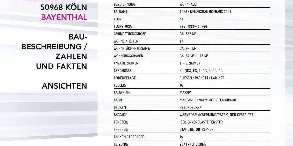 Etagenwohnung Köln Bayenthal - 2 Zimmer, 48 m&sup2;, 349.000&euro; | Angebot:25667822