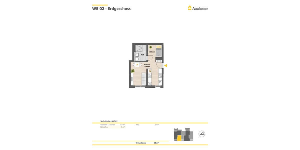Etagenwohnung Ehrenfeld Ehrenfeld - 1 Zimmer, 34 m&sup2;, 259.900&euro; | Angebot:24975179