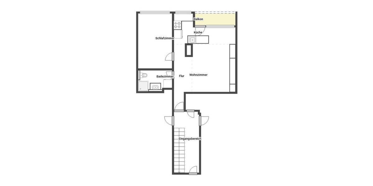 Etagenwohnung Köln Ehrenfeld - 2 Zimmer, 52 m&sup2;, 199.000&euro; | Angebot:26820294