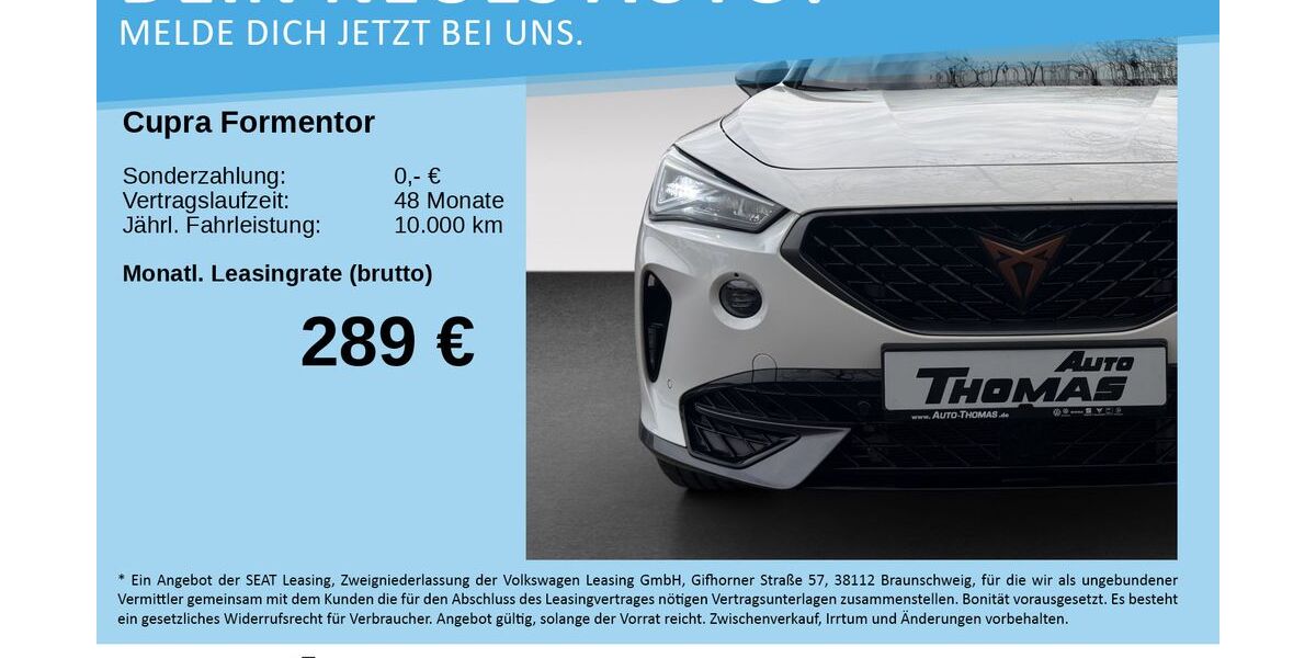 Cupra Formentor 29.578 km 26.300 &euro; Brühl 50321