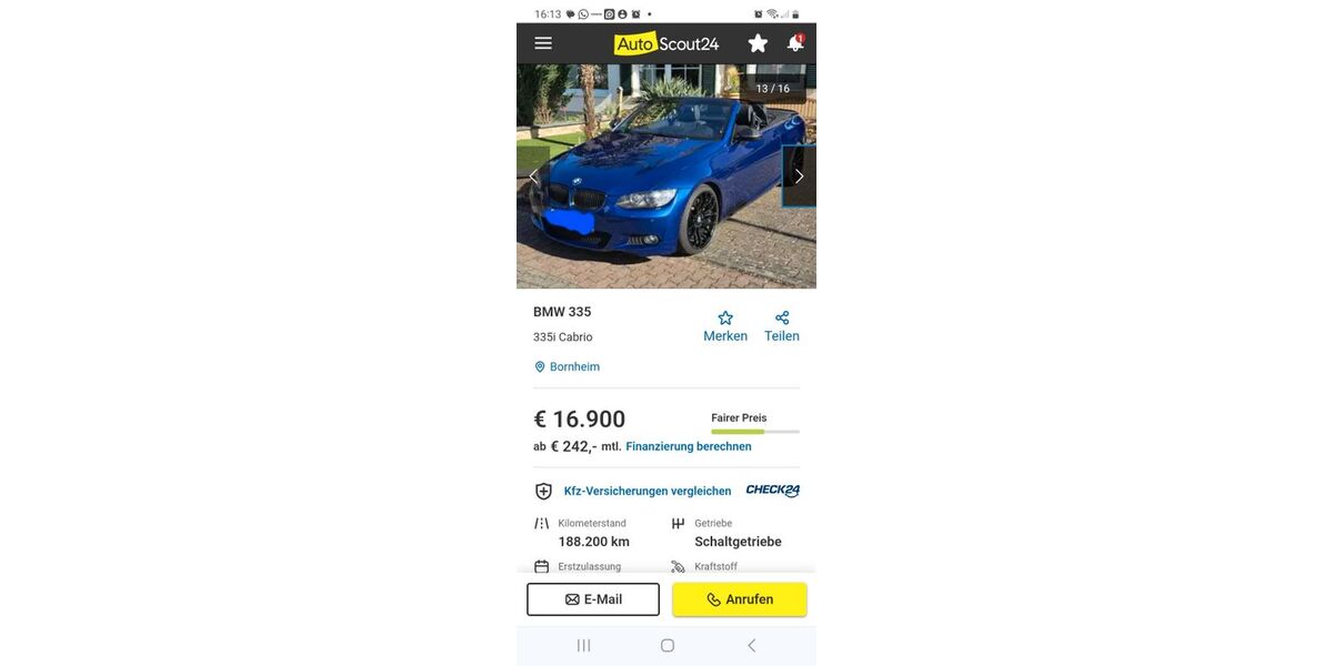 BMW 335 191.655 km 14.900 &euro; Bornheim 53332