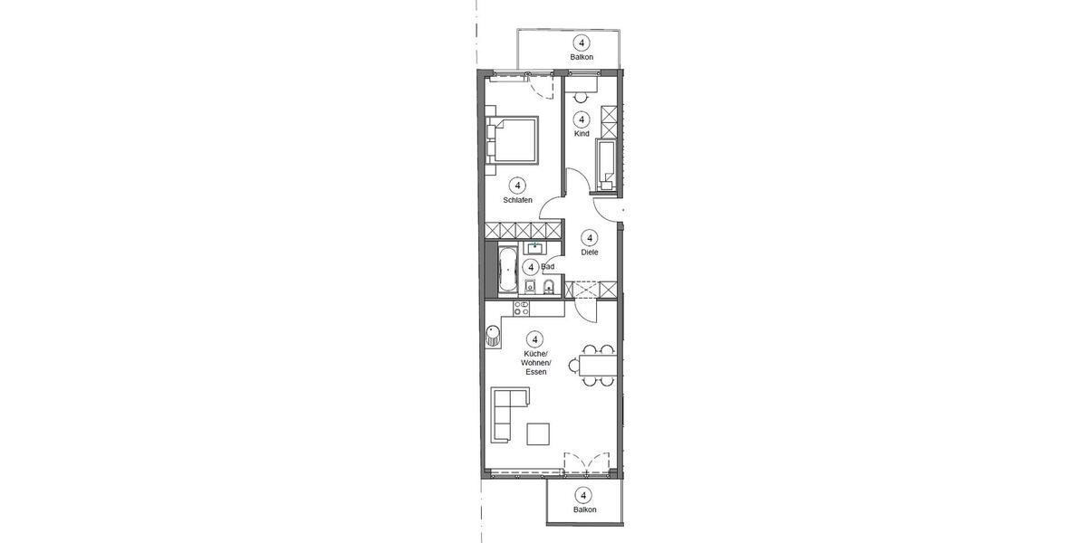 Etagenwohnung Köln Rodenkirchen - 3 Zimmer, 80 m&sup2;, 1.990&euro; | Angebot:25968615