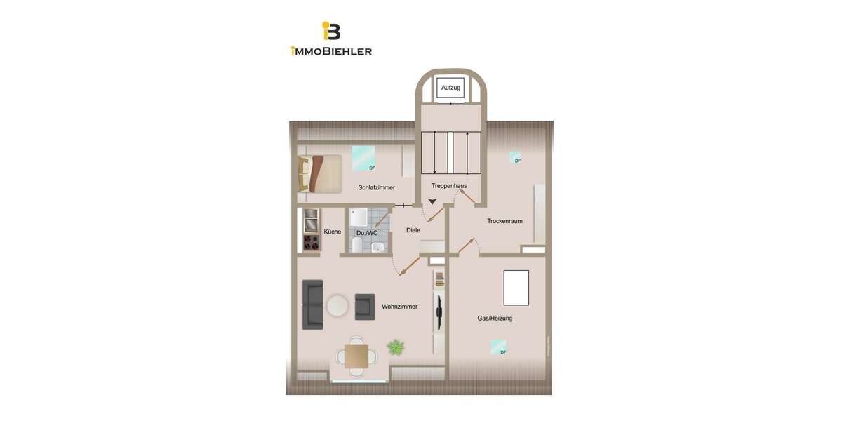 Etagenwohnung Köln Innenstadt - 2 Zimmer, 53 m&sup2;, 265.000&euro; | Angebot:23991324