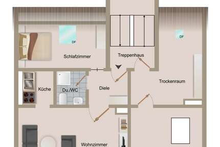 Wohnung Köln Innenstadt - 2 Zimmer, 53 m&sup2;, 265.000&euro; | Angebot:23991324
