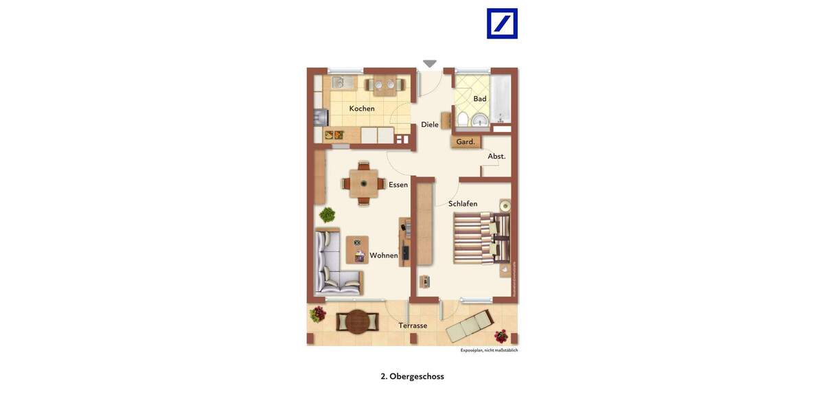 Etagenwohnung Köln Weiden - 2 Zimmer, 62 m&sup2;, 200.000&euro; | Angebot:25685852