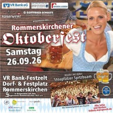 Rommerskirchener Oktoberfest - Auf geht´s - pack mas! 26.09.2026 Festplatz Rommerskirchen