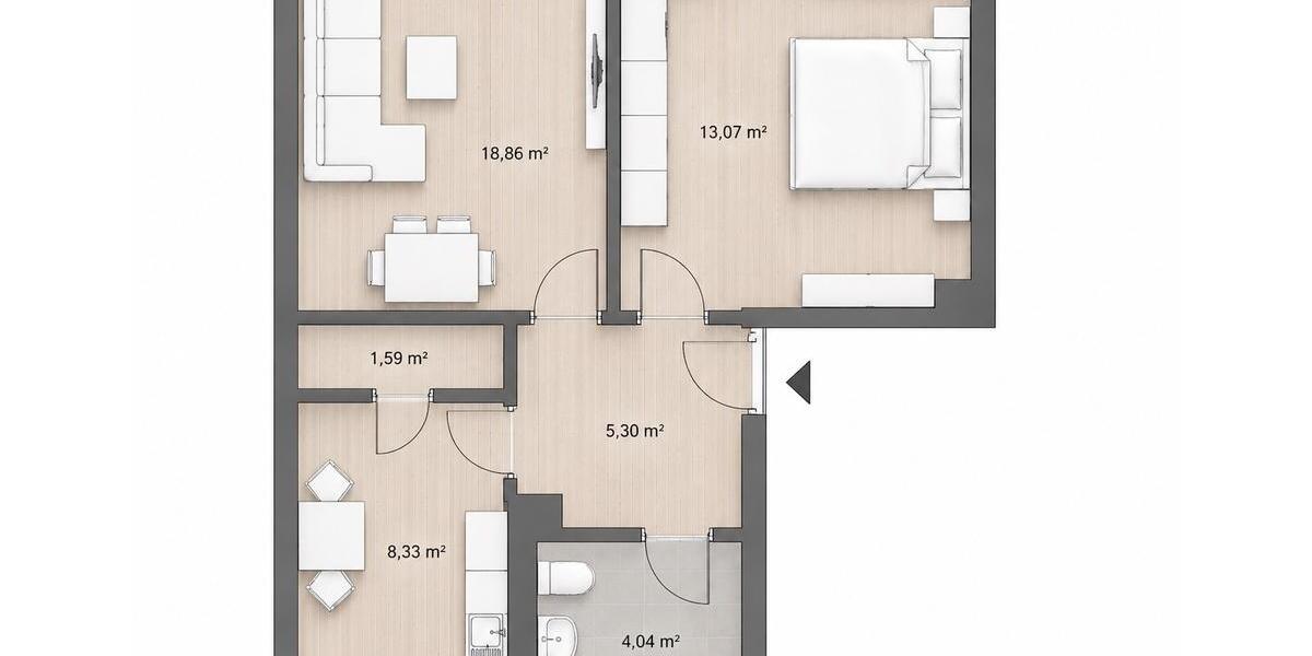 Etagenwohnung Köln Ehrenfeld - 2 Zimmer, 54 m&sup2;, 279.500&euro; | Angebot:26819388
