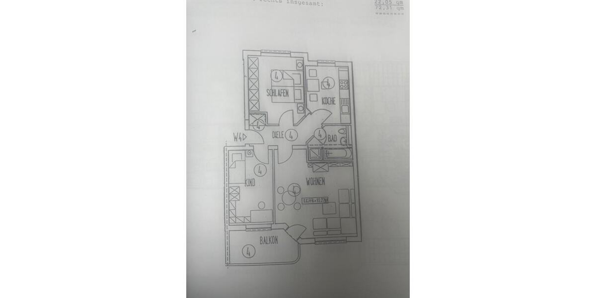 Etagenwohnung Bergheim Auenheim - 2.5 Zimmer, 77 m&sup2;, 315.000&euro; | Angebot:25945498