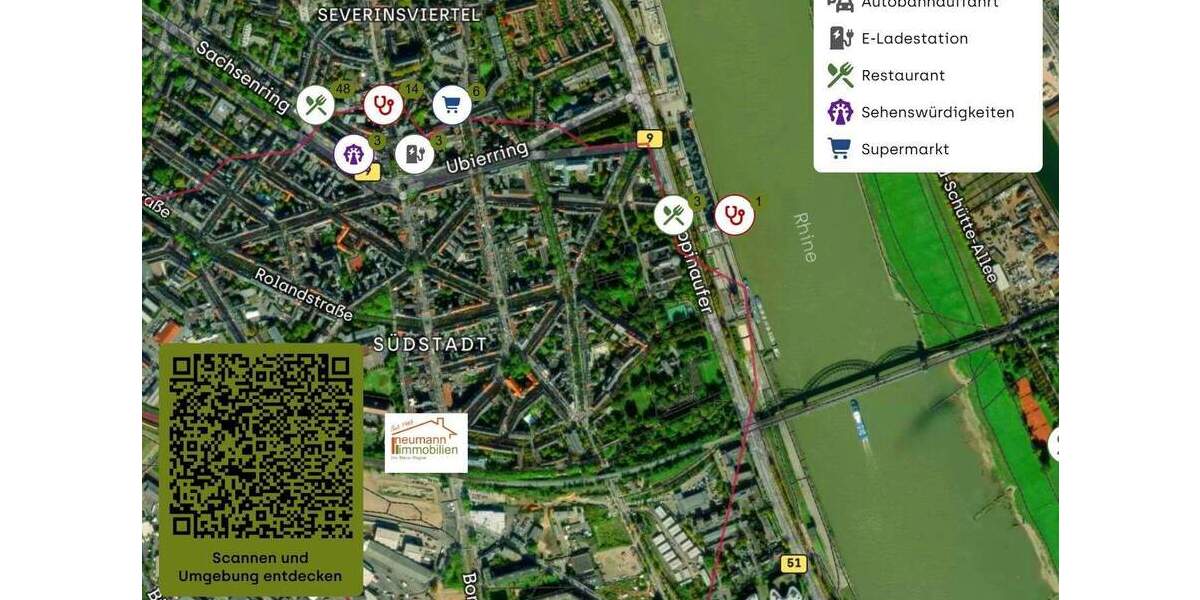 Etagenwohnung Köln Neustadt-Süd - 3 Zimmer, 74 m&sup2;, 319.000&euro; | Angebot:25690722