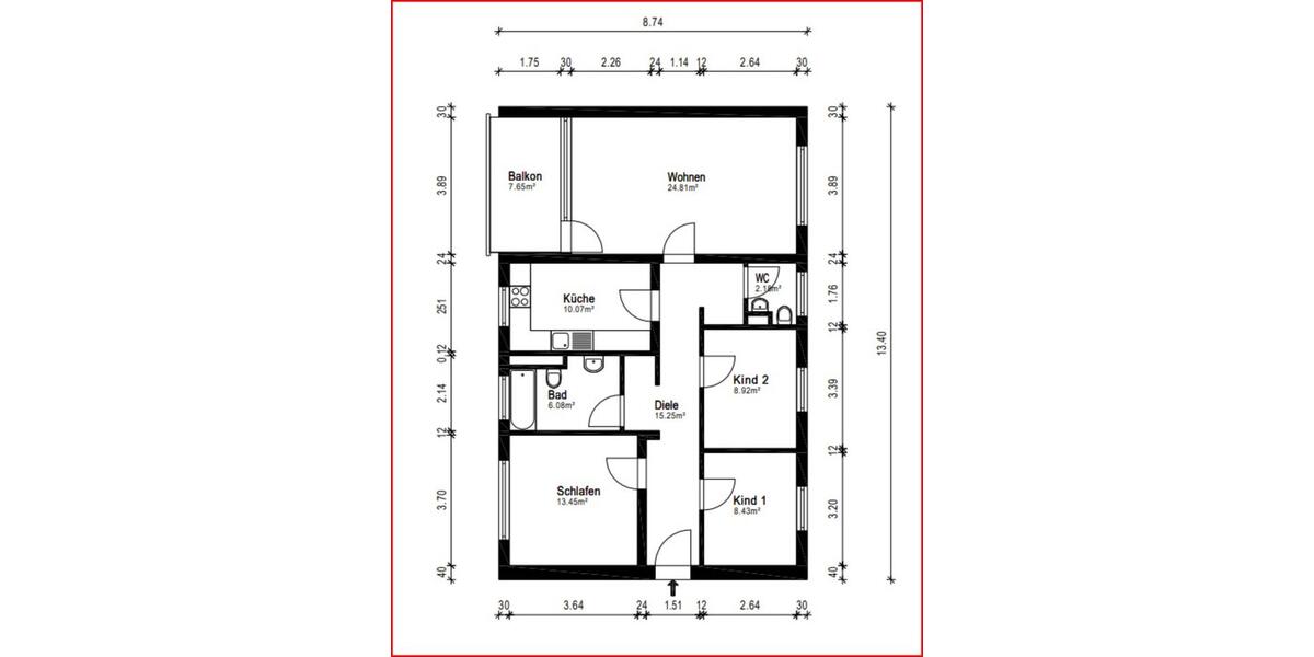 Etagenwohnung Köln Lindenthal - 4 Zimmer, 93 m&sup2;, 2.200&euro; | Angebot:24099592
