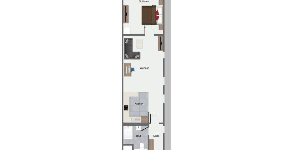 Etagenwohnung Bedburg Kirchherten - 2 Zimmer, 64 m&sup2;, 125.000&euro; | Angebot:25703136