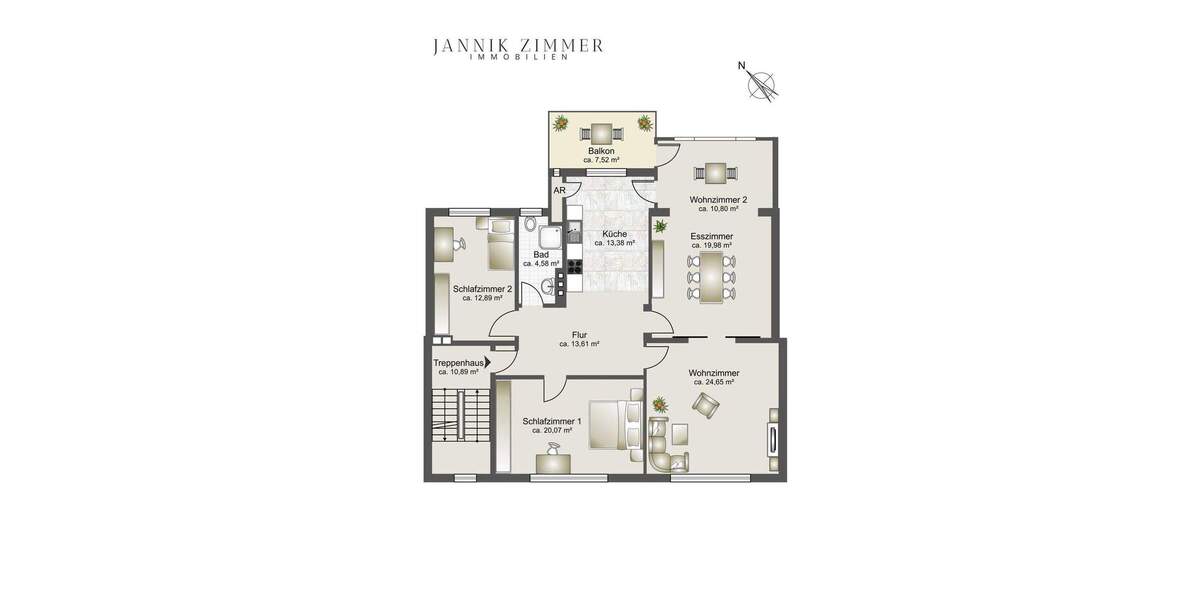 Etagenwohnung Köln Neuehrenfeld - 4 Zimmer, 125 m&sup2;, 599.000&euro; | Angebot:25835795