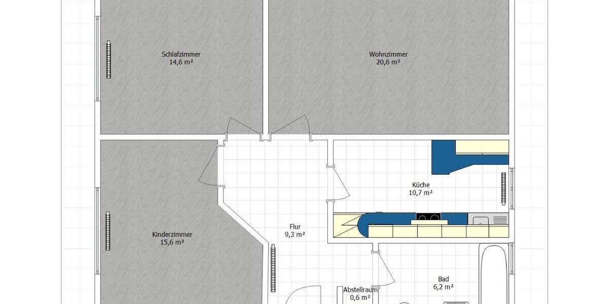 Etagenwohnung Bergheim - 3 Zimmer, 78 m&sup2;, 219.000&euro; | Angebot:26169704