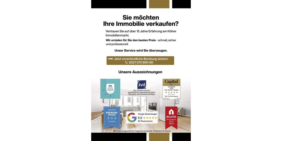 Etagenwohnung Köln / Kalk Kalk - 3 Zimmer, 73 m&sup2;, 295.000&euro; | Angebot:25898849