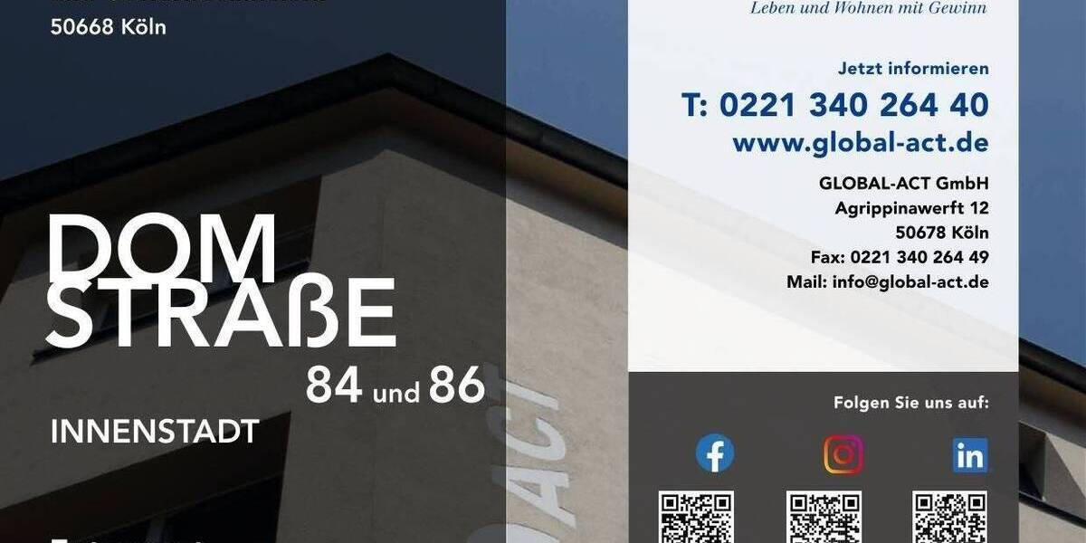 Gewerbeobjekt Köln Altstadt-Nord - 2 Zimmer, 37 m&sup2;, 244.075&euro; | Angebot:25683073