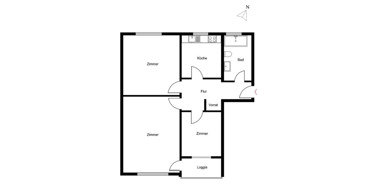 Hochparterre Köln Nippes - 1 Zimmer, 24 m&sup2;, 795&euro; | Angebot:25948988
