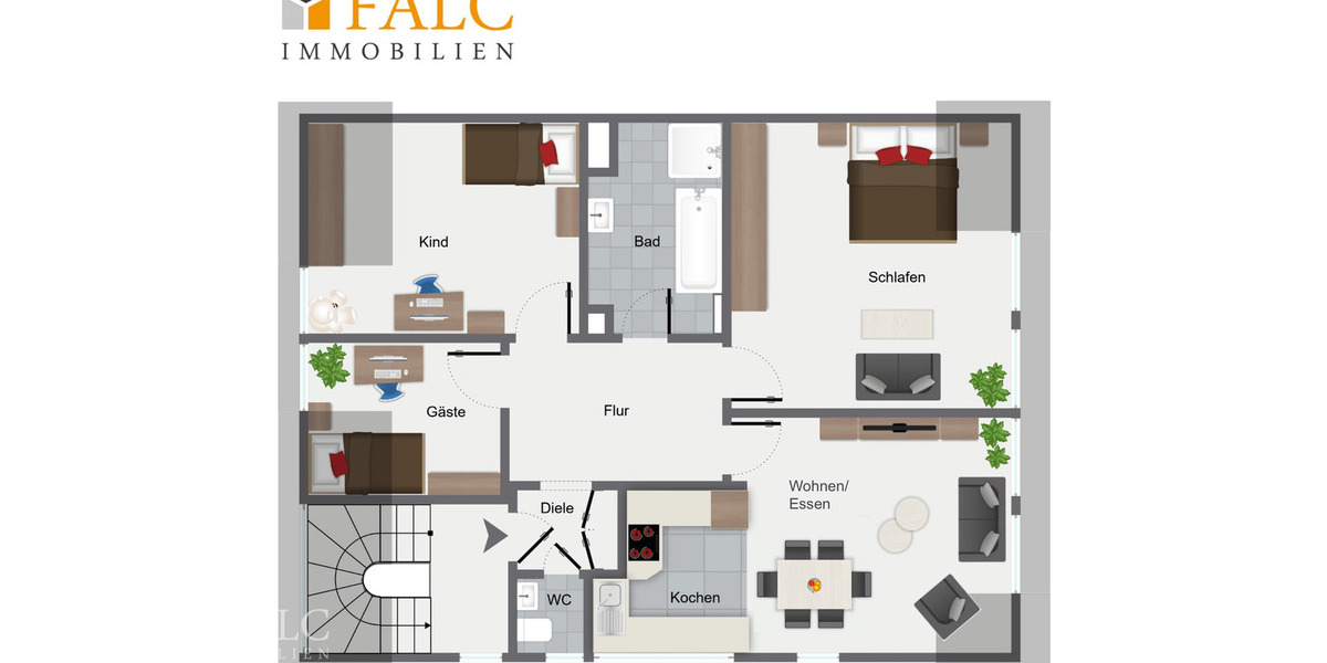 Etagenwohnung Köln Lövenich - 4 Zimmer, 82 m&sup2;, 353.000&euro; | Angebot:25696524