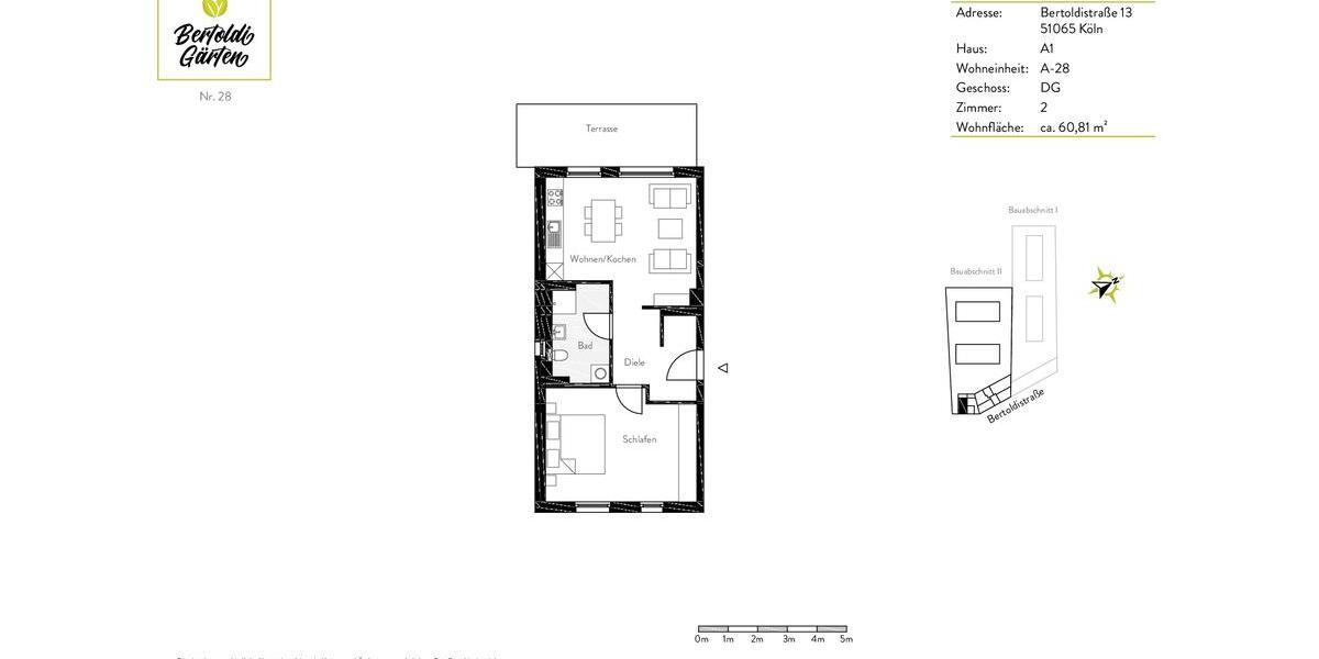 Etagenwohnung Köln Mülheim - 2 Zimmer, 60 m&sup2;, 1.195&euro; | Angebot:25922402