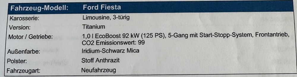 Ford Fiesta 58.000 km 9.499 &euro; Köln 50667