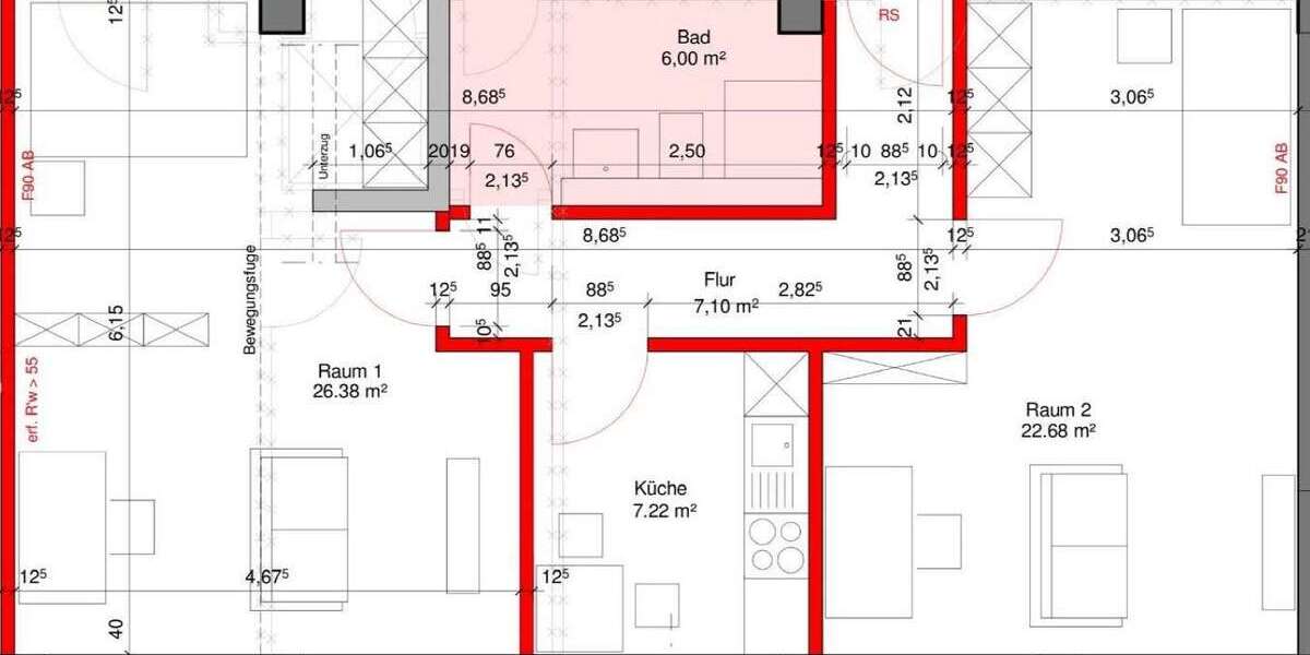 Etagenwohnung Frechen - 2 Zimmer, 70 m&sup2;, 1.120&euro; | Angebot:25312070