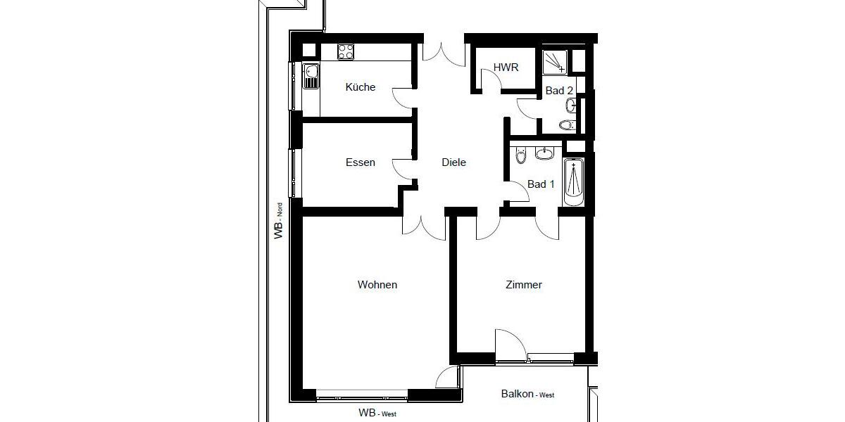 Etagenwohnung Köln Rodenkirchen - 3 Zimmer, 100 m&sup2;, 1.580&euro; | Angebot:25433198