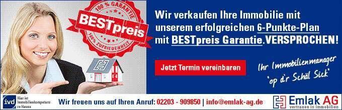 Etagenwohnung Köln Ensen - 2 Zimmer, 53 m&sup2;, 295.000&euro; | Angebot:25739367