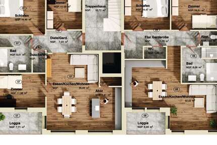 Wohnung Pulheim - 3 Zimmer, 88 m&sup2;, 543.000&euro; | Angebot:23872343