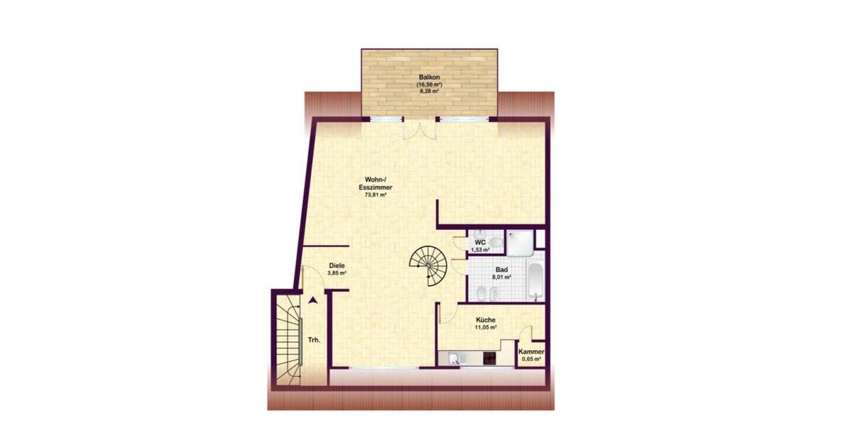 Maisonettenwohnung Köln Mülheim - 2 Zimmer, 133 m&sup2;, 1.700&euro; | Angebot:25225223