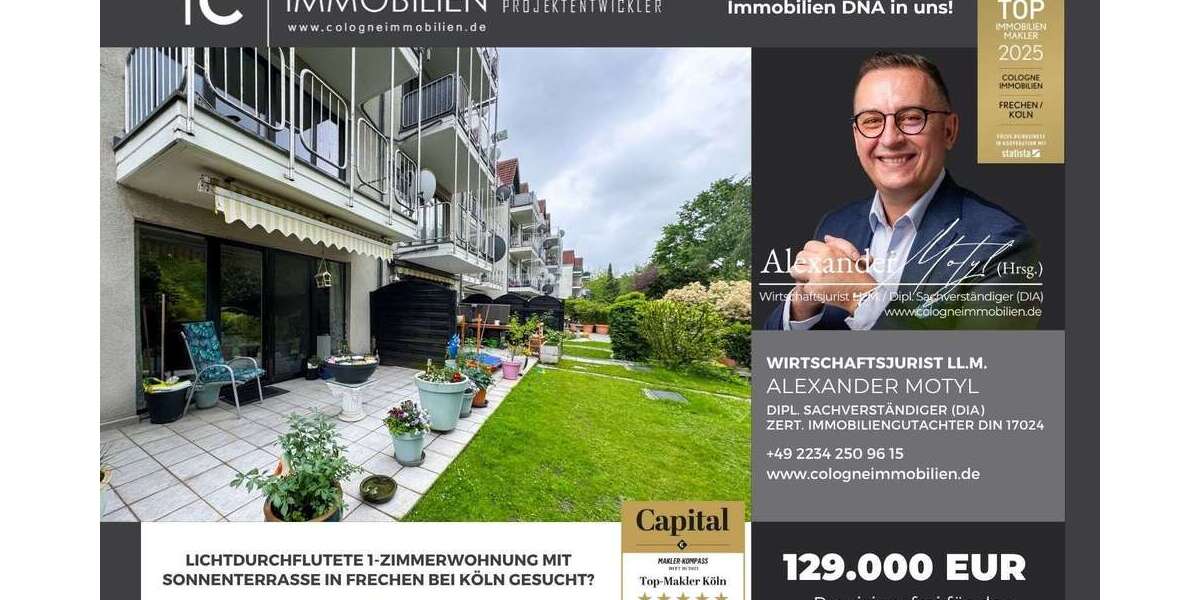 Etagenwohnung Frechen - 1 Zimmer, 41 m&sup2;, 129.000&euro; | Angebot:26640352