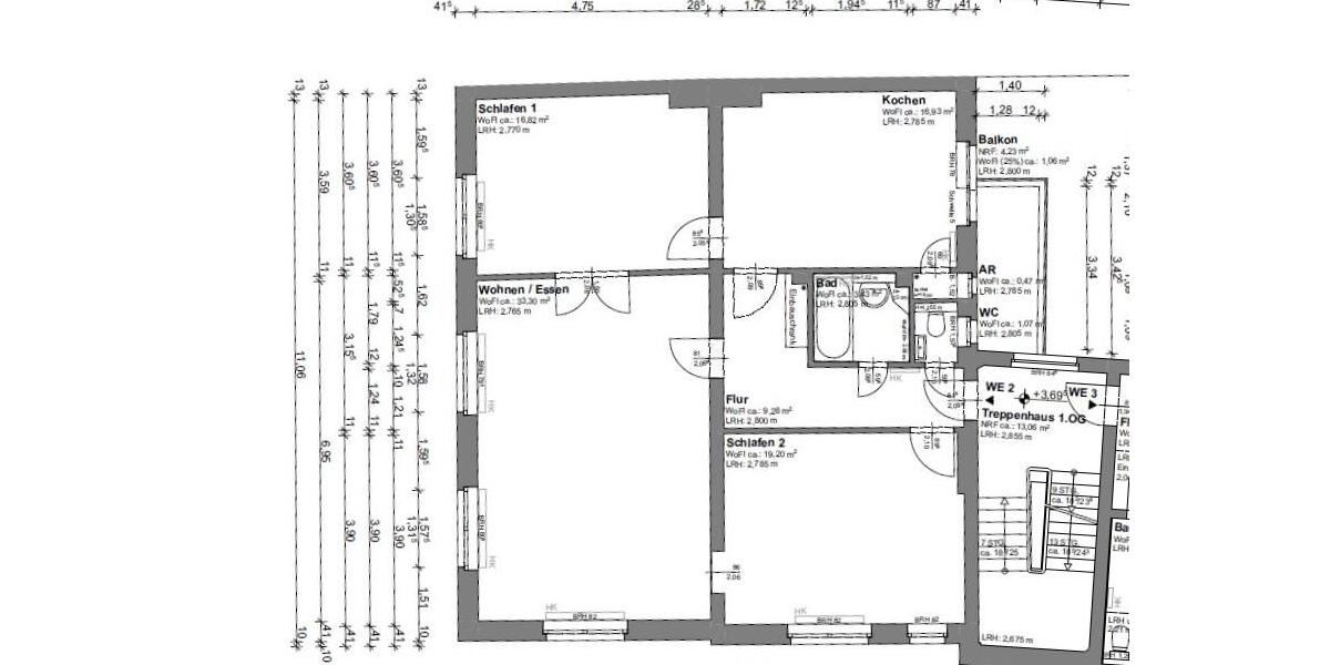 Etagenwohnung Köln Mülheim - 3 Zimmer, 102 m&sup2;, 1.300&euro; | Angebot:25853464
