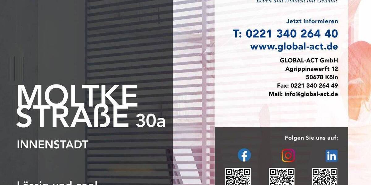 Etagenwohnung Köln Neustadt-Süd - 3 Zimmer, 100 m&sup2;, 679.000&euro; | Angebot:25667819